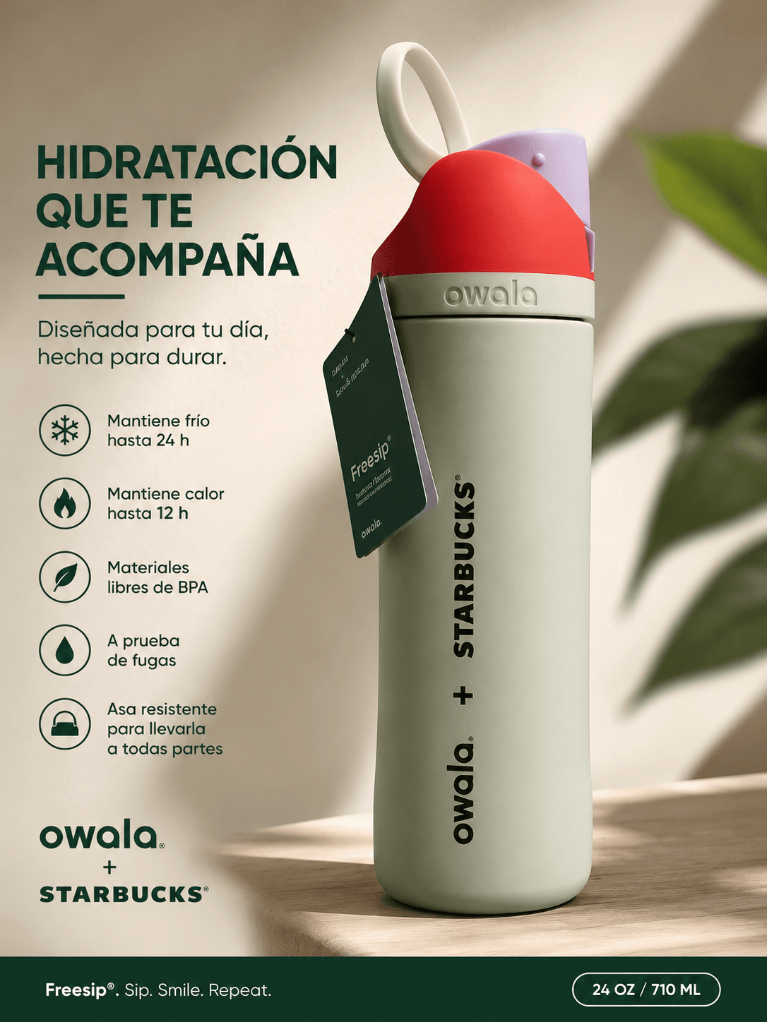 Termo de Acero Inoxidable Owala x Starbucks 710 ml