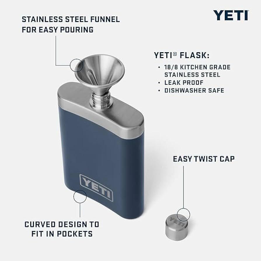 Ánfora de Acero Inoxidable YETI 207 ml con Embudo