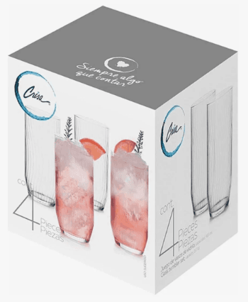 Juego de Vasos de Cristal Brisa 4 Piezas Crisa