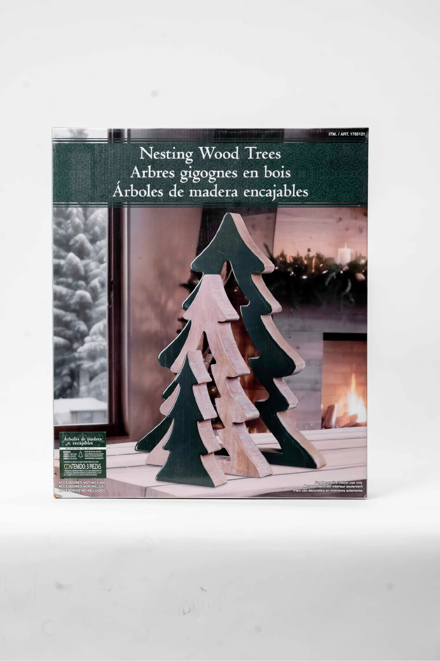 ENCAJABLES JUEGO DE 3 PZAS. ARBOLES DE MADERA