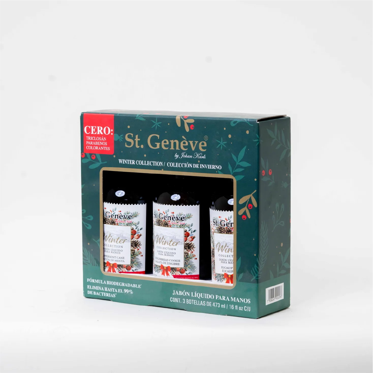 JABÓN LIQUIDO MANOS 3 PZS DE 473ML C/U ST GENEVE CHRISTMAS