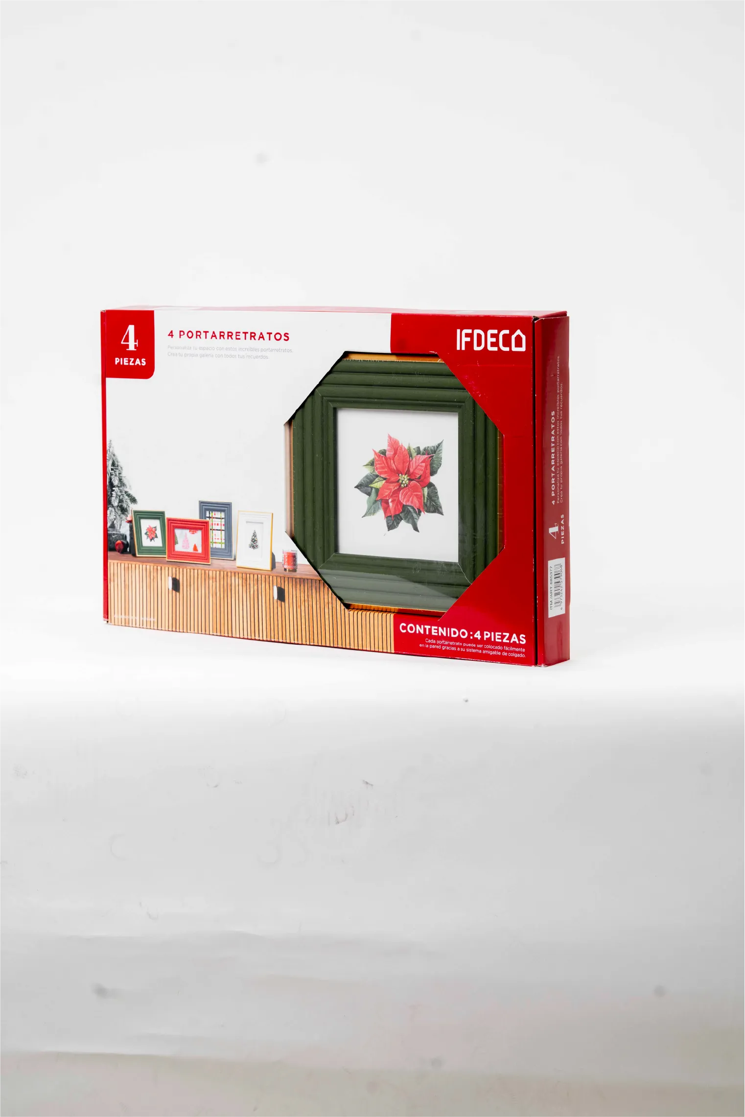 JUEGO DE PORTARETRATOS NAVIDEÑOS, 4 PIEZAS IFDECO