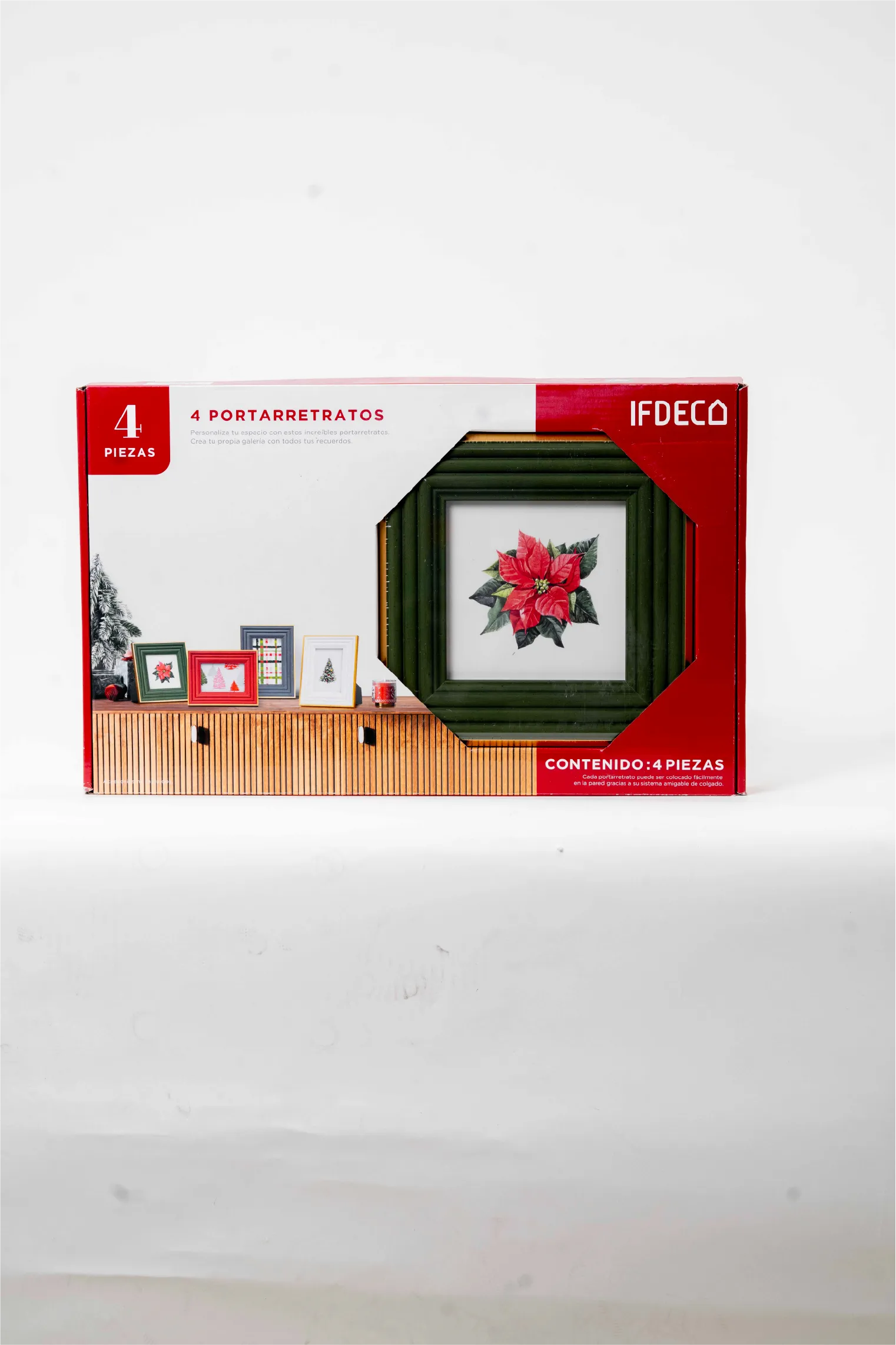 JUEGO DE PORTARETRATOS NAVIDEÑOS, 4 PIEZAS IFDECO