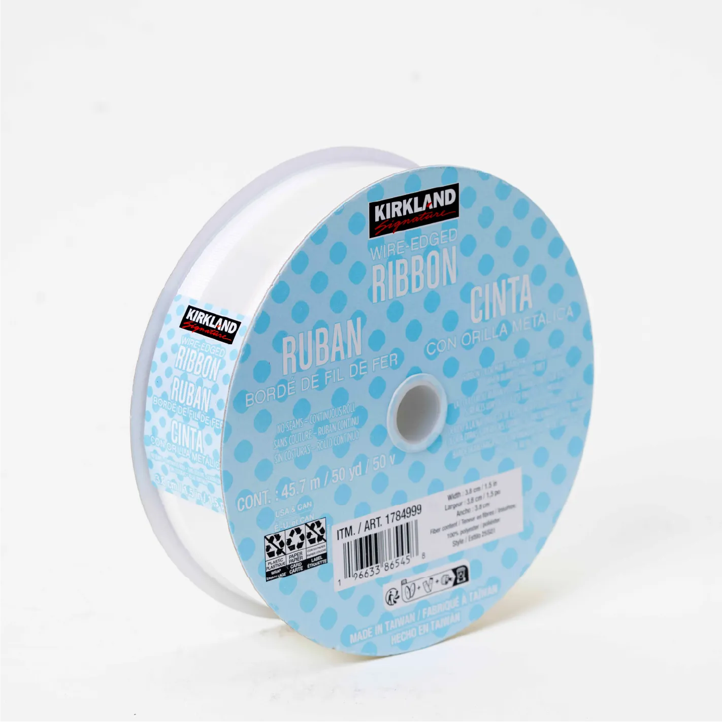 LISTON REVERSIBLE CON ORILLA METALICA 45.7M KIRKLAND SIGNATURE