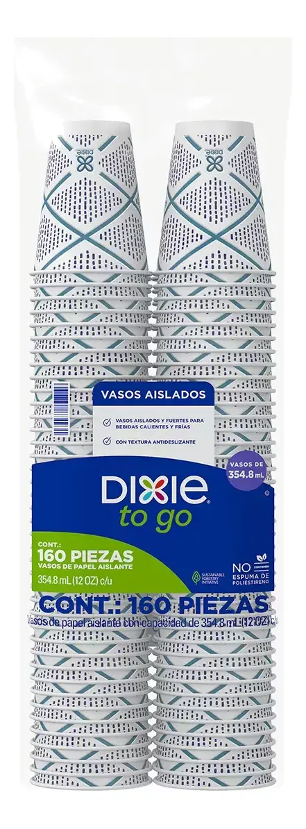 VASOS DE PAPEL TERMICO 160/354 ML DIXIE